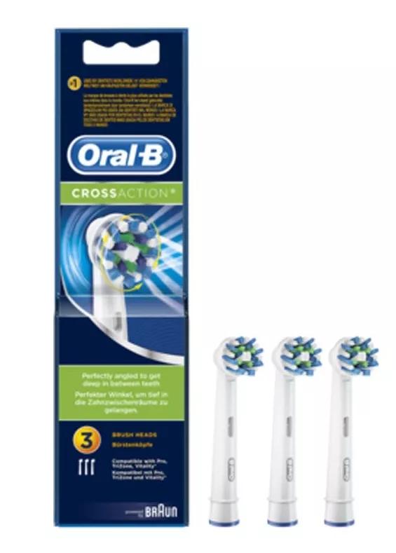 Oral B Cross Action Recarga Escova Elétrico  3 Unidades