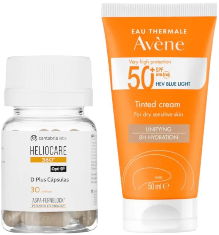 Heliocare 360 D Plus 30 capsules + Avène kleurcrème SPF50+ 50 ml