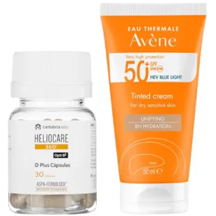 Heliocare 360 D Plus 30 Cápsulas + Avène Crema Color SPF50+ 50 ml