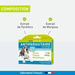 Vetoform Antiparasitaire chien moyen 15-30 kg (3 pipettes de 3 ml)