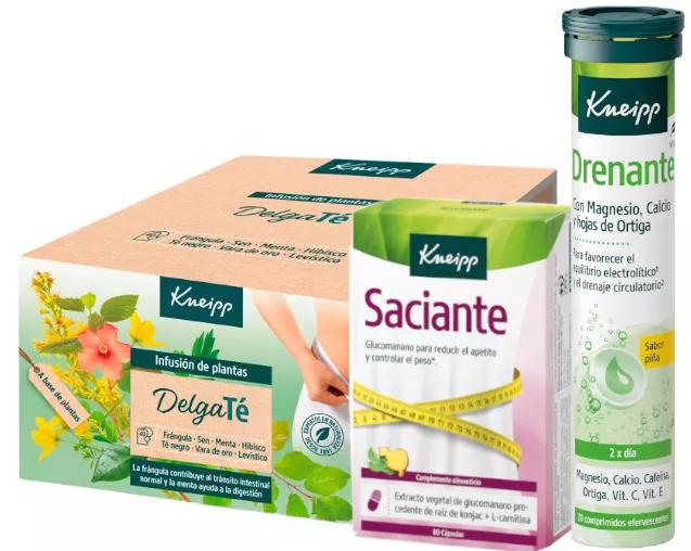 Kneipp Rasageant 80 Gélules + Vitamine Drainante Ananas 20 Comprimés + DelgaTé 40 Sachets