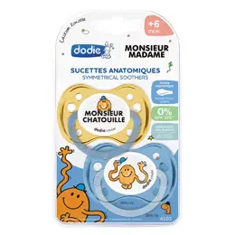 Dodie Sucette Physiologique Monsieur Madame Chatouille +6m Lot de 2