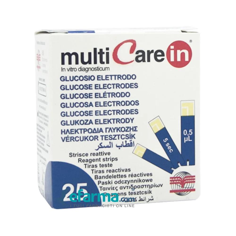 Multicare In Strisce Reagenti Misurazione Glucosio 25 Strisce