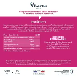 Vitavea Brûleur 4 en 1 Morosil Brûle Graisse, Cellulite, Métabolisme saveur pêche 400ml