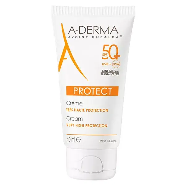 Aderma Protect Crema Muy Alta Proteción SPF50+ Sin Perfume 40ml