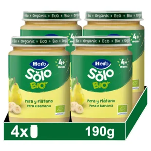Hero Solo Bio Pear Banana Jar +4m 4x190 gr