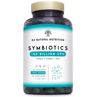 N2 Natural Nutrition Probiotic Symbiotics 150 Billion CFU 90 Vegan Capsules