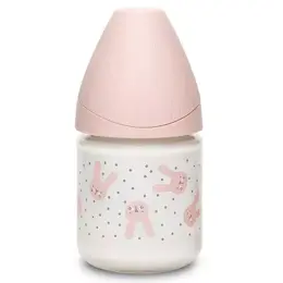 Suavinex Biberon en Verre Débit Lent Hygge Baby Lapin Rose 120ml