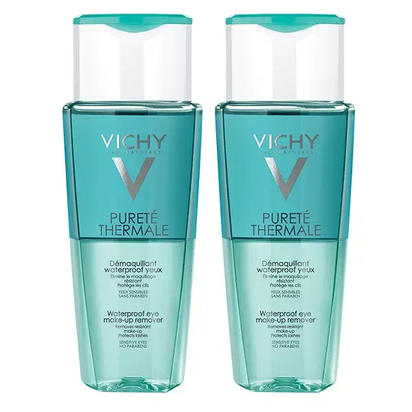 Vichy pureza Spa maquillaje resistente al agua de Remover ojos sensible lote de 2 x 150ml