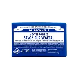 Dr Bronner's Savon Pur Végétal Menthe Poivrée 140g