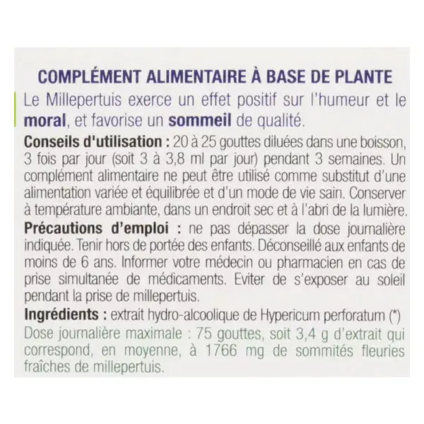 Ladrôme Extraits de Plantes Fraîches Millepertuis Bio 100ml