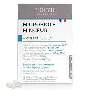 Biocyte - Microbiota dimagrante - Probiotici Flora intestinale - Perdita di peso - 40 capsule
