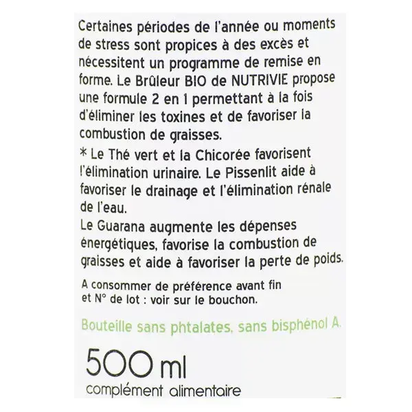 Nutrivie Brûleur Bio 500ml