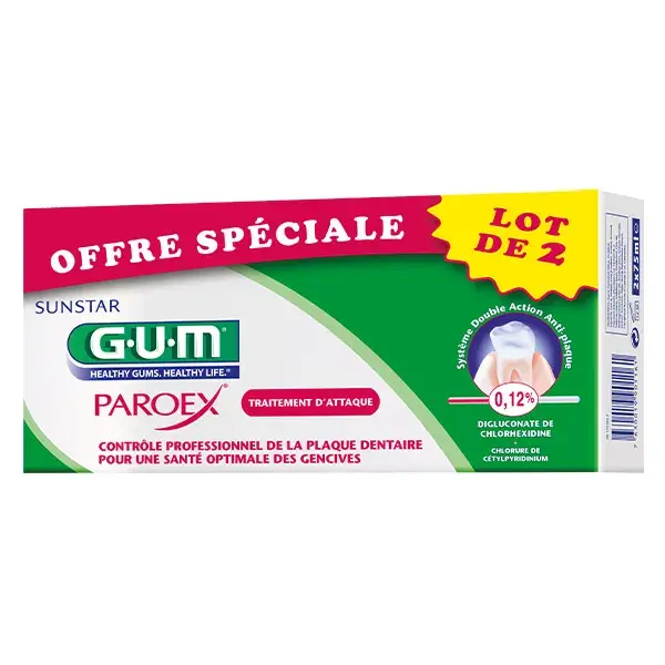 Gum Dentifrice Paroex Gencives Lot de 2 x 75ml