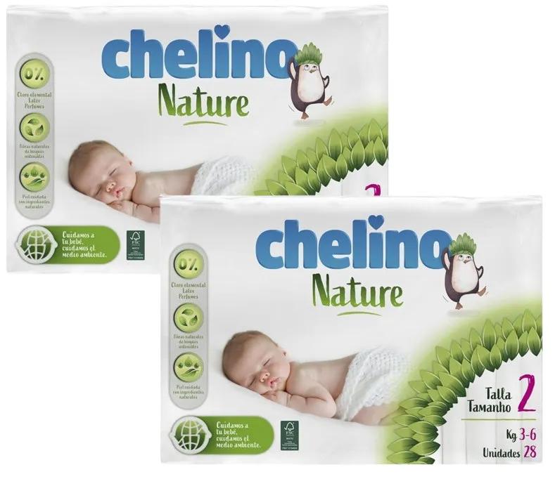 Chelino Nature Luiers Maat 2 (3-6 Kg) 2x28 stuks