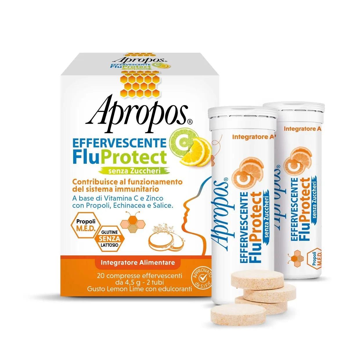 Apropos Effervescente C FluProtect Integratore per il Sistema Immunitario 20 Compresse