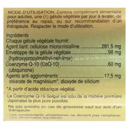 Solgar Co Q10 60mg 30 gélules végétales