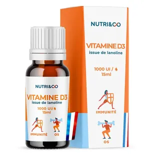 Nutri&Co Vitamina D3 da Lanolina - 1000 UI per goccia - 15 ml