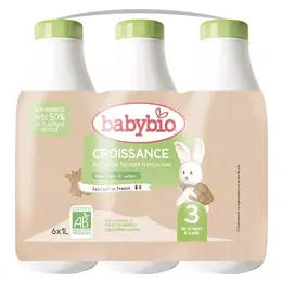 Babybio Lait Croissance Lait de Vache 3ème Âge Bio 6 x 1L