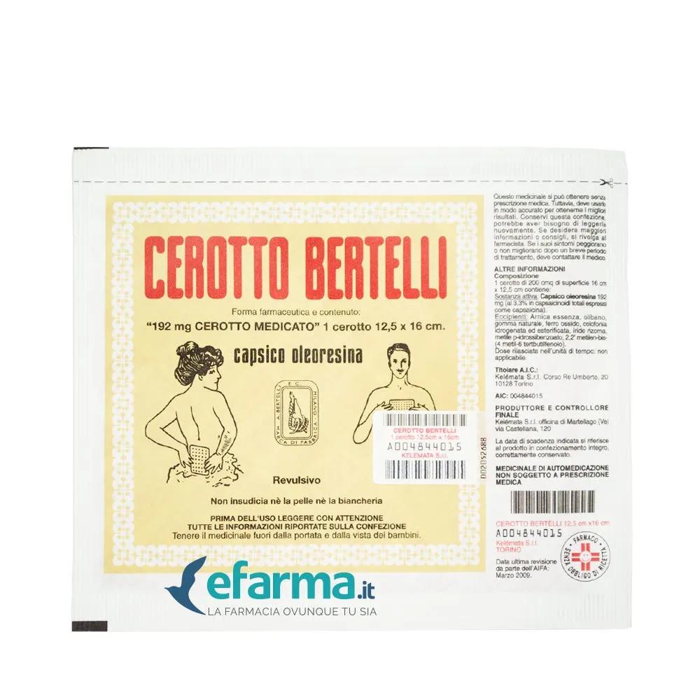 Cerotto Bertelli Medio 12,5 X 16 cm 192 mg Capsico Oleoresina 1 cerotto