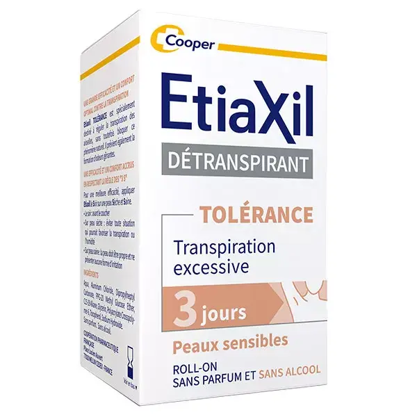 ETIAXIL Déodorant Détranspirant Transpiration Excessive TOLÉRANCE 15ml