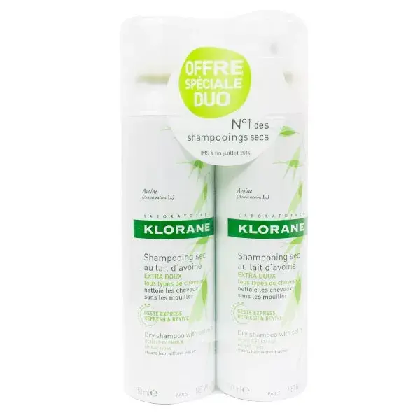 Klorane Shampoo a Secco Avena Spray 2 x 150 ml