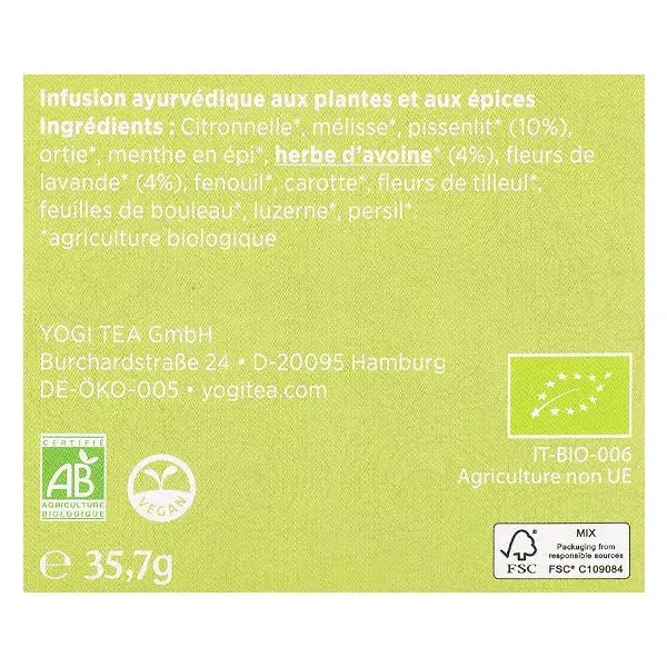 Yogi Tea Equilibrio Básico 17 sobres