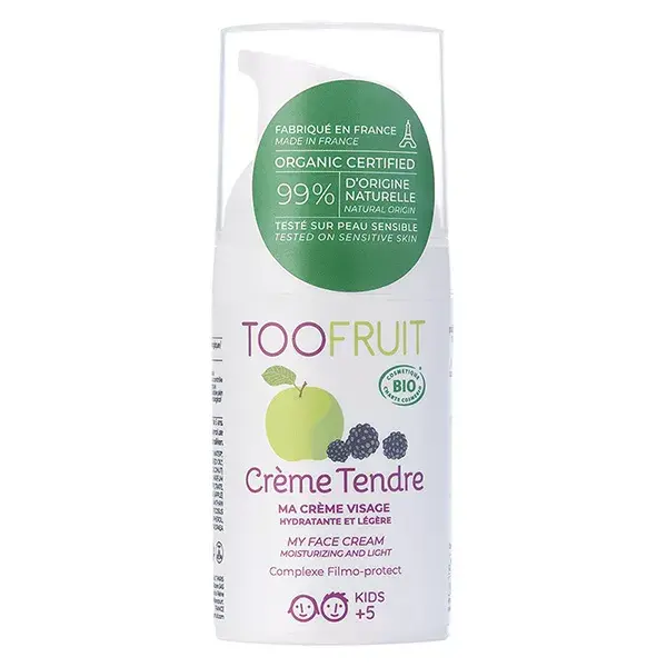 Toofruit Enfant Visage Crème Tendre Hydratante Pomme Mûre Bio 30ml
