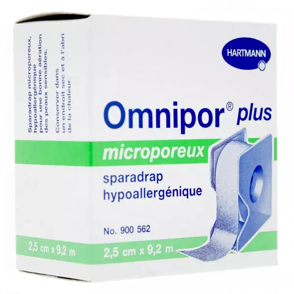 Hartmann Omnipor Plus Sparadrap Microporeux avec Dévidoir 9,2M x 2,5cm 