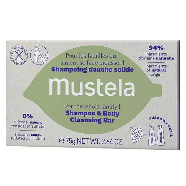 Mustela Hair Care Solid Shower Shampoo 75g
