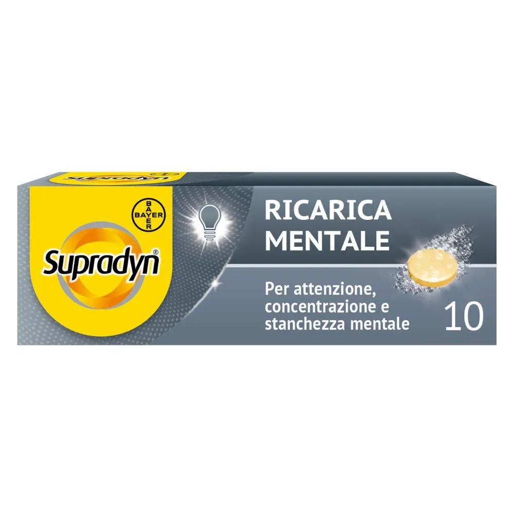 Supradyn Ricarica Mentale Integratore Memoria e Concentrazione con Guaranà 10 Compresse Effervescenti