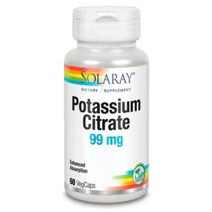 Potassium Citrate 99mg Solaray 60 Vegetable Capsules