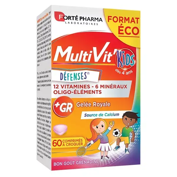 Forté Pharma Multivit' Kids Defensa 60 comprimidos masticable