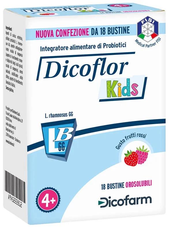 Dicoflor Kids Integratore Fermenti Lattici 18 Bustine Orosolubili