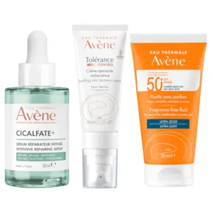Avène Cicalfate+ Serum 30 ml + Tolerance Cream 40 ml + Unscented Sunscreen SPF50+ 50 ml