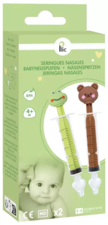 Horizane Sante Wiederverwendbare Nasenspülspritze Bär und Frosch 2 Einheiten