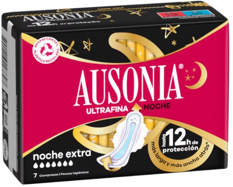 Ausonia Compresas Ultrafina Noche Extra con Alas 7 uds