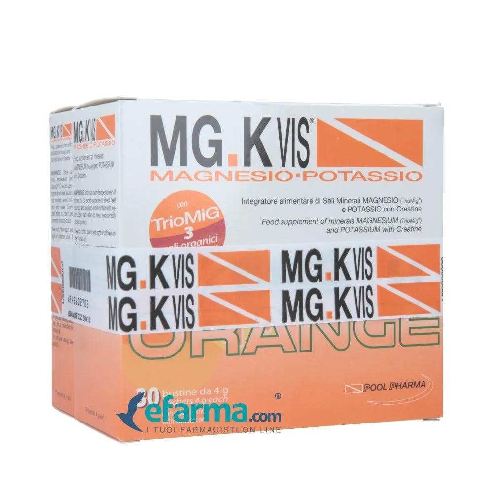 MG.K VIS Magnesio Potassio Arancia Zero Zuccheri PROMO 30 Bustine + 15 Bustine