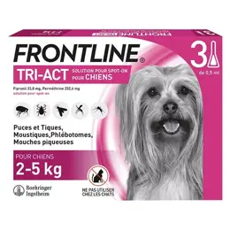 Frontline Tri-Act Chiens XS 2-5 kg 3 Pipettes