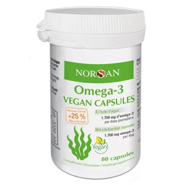 Norsan Oméga 3 Vegan 1700mg Huile d'Algue 80 capsules