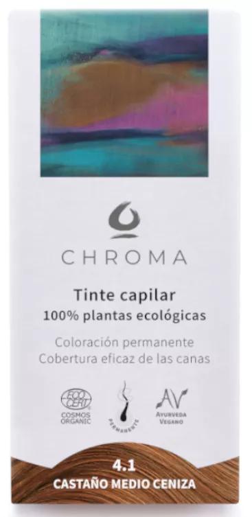 Chroma Tinta Capilar Natural Castanho Médio Cinza 4.1 500 gr
