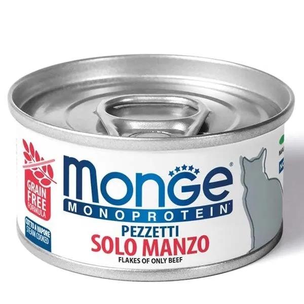 Monge Monoproteico Pezzetti Solo Manzo Cibo Umido Gatti 80G