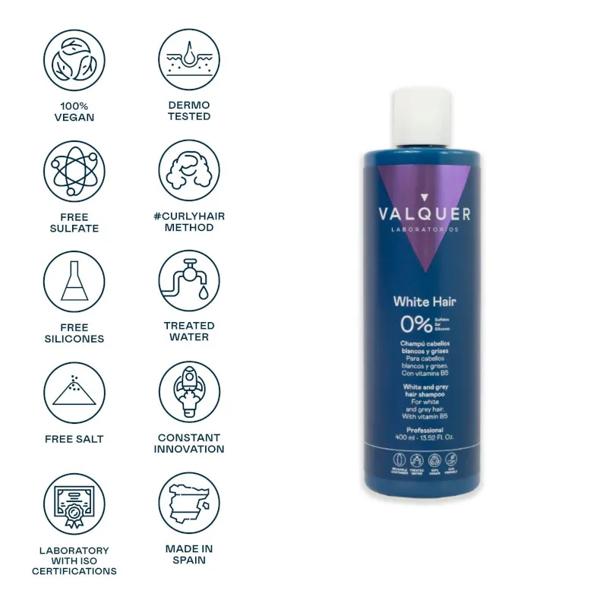 Valquer Shampoo voor Wit en Grijs Haar 400 ml