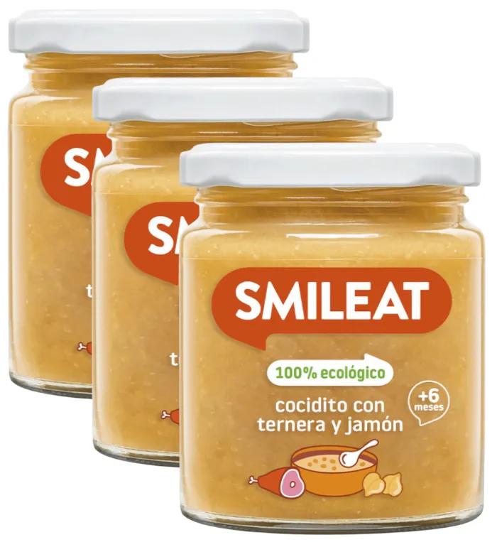 Smileat Pot de Ragoût au Bœuf et Jambon ECO +6m 3x230 gr