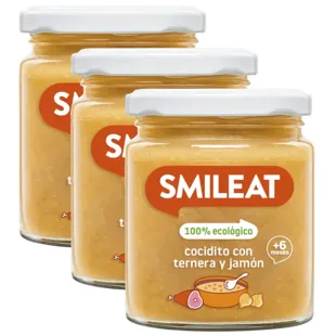 Smileat Jar of Stew with Beef and Ham ECO +6m 3x230 gr