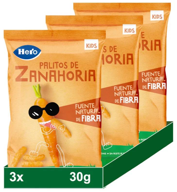 Hero Kids Snack Wortelsticks +36m 3x30 gr