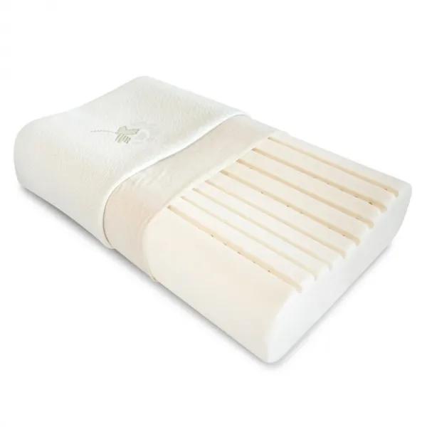 Biorelax Cuscino 100% Cotone Bio Cervicale Lattex 60cm x 40cm