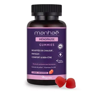 Manhaé Menopausa- Vampate di calore, fatica Polline BIO - 60 gummies