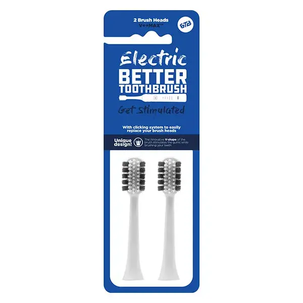 Electric Better Toothbrush Tête de Rechange Regular Blanche 2 unités