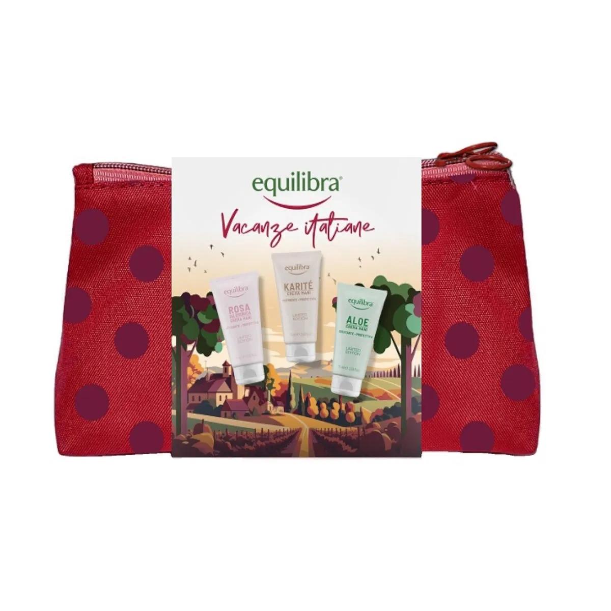 Equilibra Vacanze Italiane Cofanetto con Pochette + 3 Creme Mani 75 ml